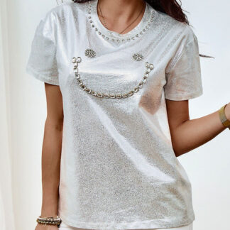 Royalfashion Tricou pentru femei cu zirconii
