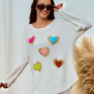 Royalfashion Pulover subțire de damă cu inimioare