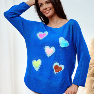 Royalfashion Pulover subțire de damă cu inimioare