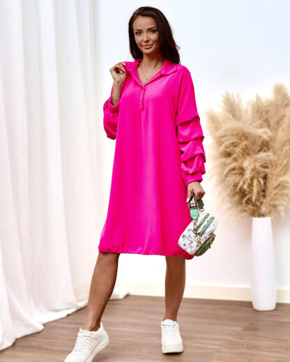 Royalfashion Rochie oversize de damă cu volan la mâneci