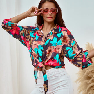 Royalfashion Cămașă florală scurtă pentru femei