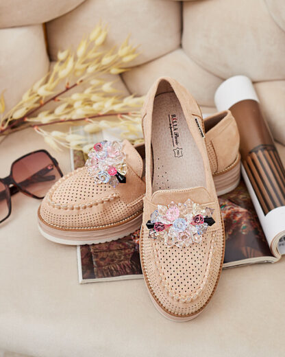 Royalfashion Mokassins cu pietre colorate Restea