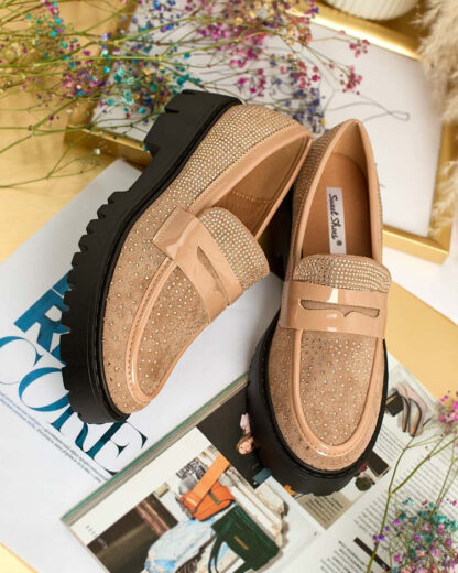 Royalfashion Mocasini de damă cu zirconii Shineshine