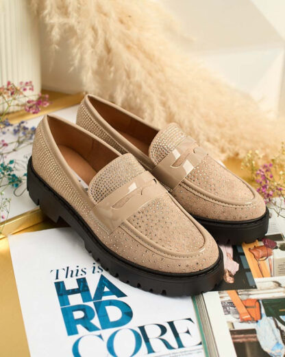 Royalfashion Mocasini de damă cu zirconii Shineshine