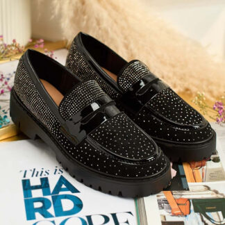 Royalfashion Mocasini de damă cu zirconii Shineshine