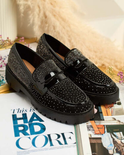 Royalfashion Mocasini de damă cu zirconii Shineshine