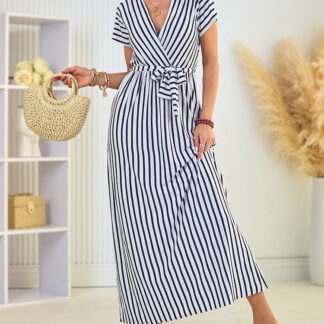 Royalfashion Rochie midi în dungi pentru femei