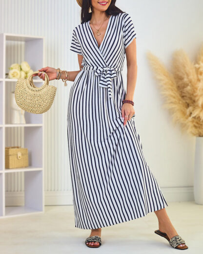 Royalfashion Rochie midi în dungi pentru femei