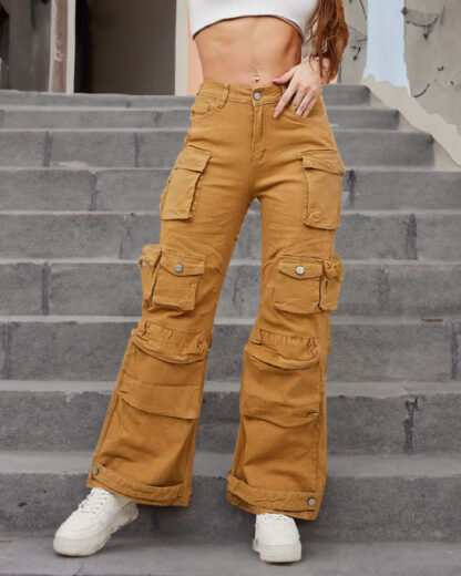 Royalfashion Pantaloni de luptă largi pentru femei