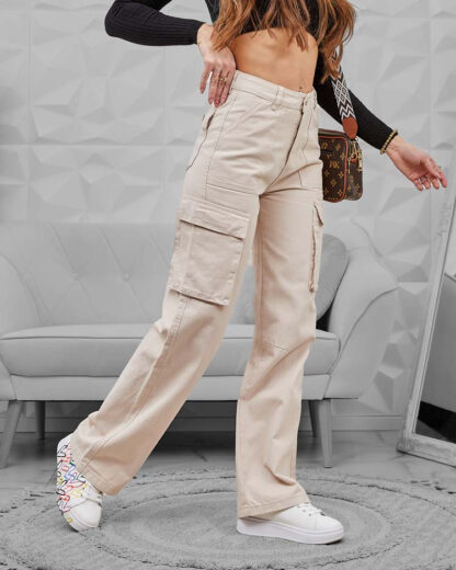Royalfashion Pantaloni de luptă largi pentru femei