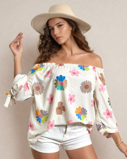 Royalfashion Bluză de damă a'la Bluza florală spaniolă