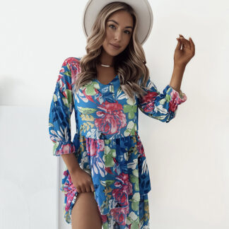 Royalfashion Rochie mini cu motive florale pentru femei