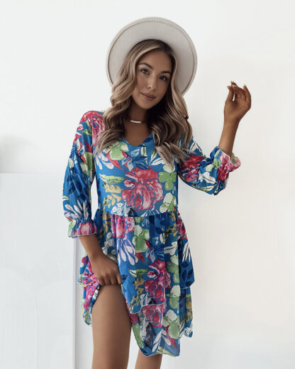 Royalfashion Rochie mini cu motive florale pentru femei