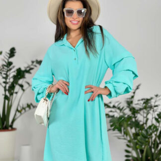 Royalfashion Rochie oversize de damă cu volan la mâneci