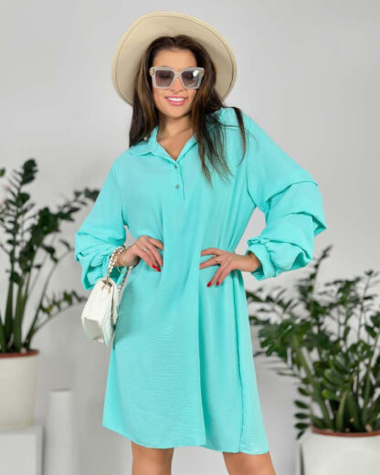 Royalfashion Rochie oversize de damă cu volan la mâneci