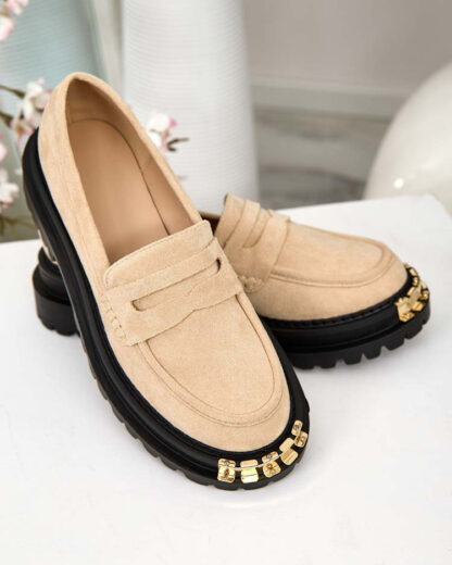 Royalfashion Mocasini de damă din piele ecologică de căprioară Retillum