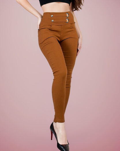 Royalfashion Pantaloni teggings cu talie înaltă pentru femei