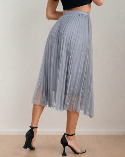 Royalfashion Fustă midi cu două straturi pentru femei