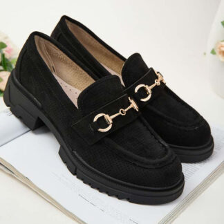 Royalfashion Mocasini de damă traforați cu lanț Imerila