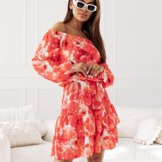 Royalfashion Rochie florală mini a'la hiszpana pentru femei