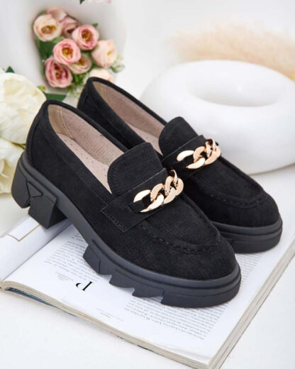 Royalfashion Mocasini din eco-suede cu ornament Zaffix