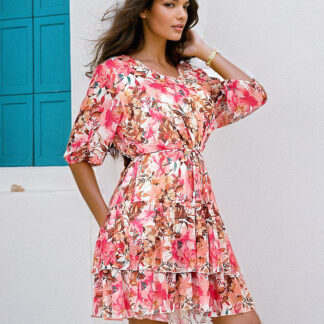 Royalfashion Rochie mini cu motive florale pentru femei