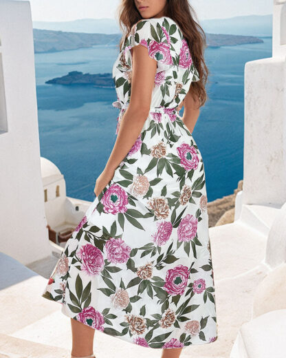 Royalfashion Rochie midi cu flori pentru femei