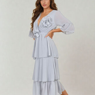 Royalfashion Rochie midi de damă cu volane