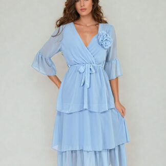 Royalfashion Rochie midi de damă cu volane