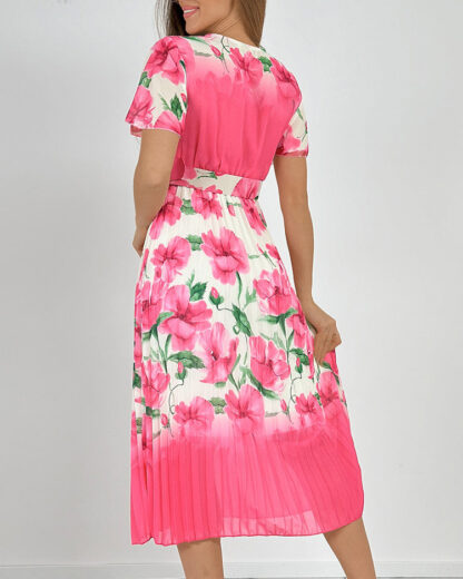 Royalfashion Rochie midi cu pliuri florale pentru femei