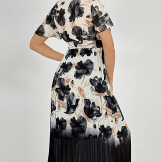 Royalfashion Rochie midi cu pliuri florale pentru femei