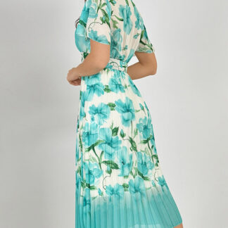 Royalfashion Rochie midi cu pliuri florale pentru femei