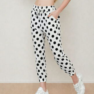 Royalfashion Pantaloni de damă din țesătură punctată