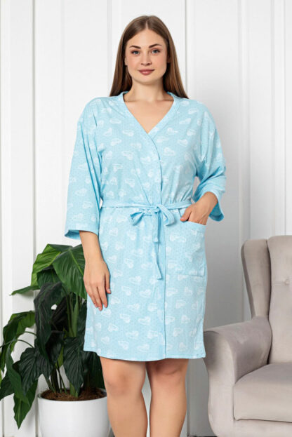 Royalfashion Halat de baie pentru femei cu inimă din bumbac