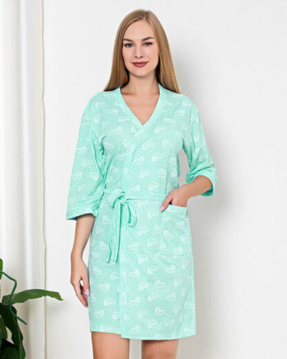 Royalfashion Halat de baie pentru femei cu inimă din bumbac