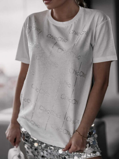 Royalfashion Tricou pentru femei cu zirconii
