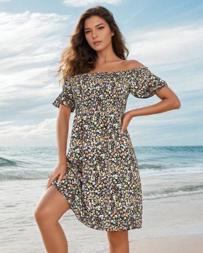 Royalfashion Rochie mini a'la hiszpanka pentru femei