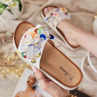 Royalfashion Șlapi de damă Loassa cu pietre prețioase