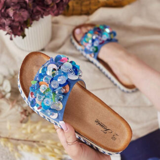 Royalfashion Șlapi de damă Loassa cu pietre prețioase