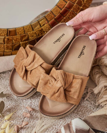 Royalfashion Papuci de damă Lassasi Bow Flip-Flops