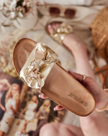 Royalfashion Șlapi de damă Simio cu fundiță