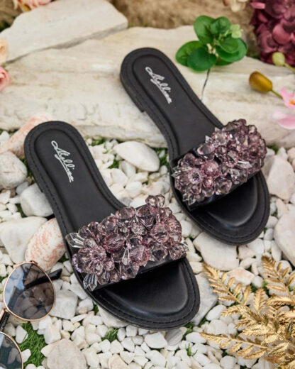 Royalfashion Șlapi de damă Loberra cu pietre prețioase