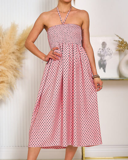Royalfashion Rochie de damă cu buline până la genunchi