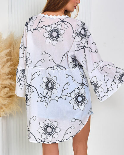 Royalfashion Cămașă oversize pentru femei cu broderie