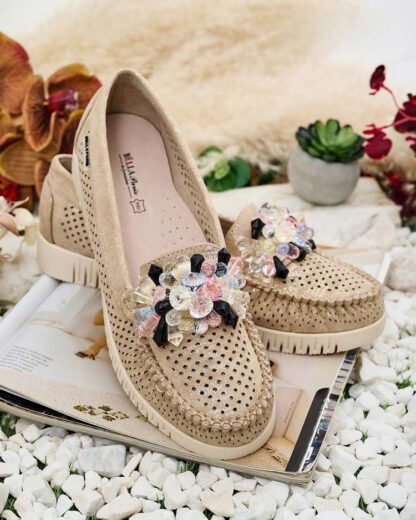 Royalfashion Mocasini traforați cu mărgele pentru femei Nasfali
