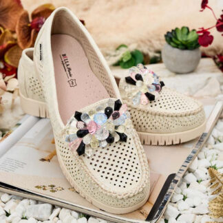 Royalfashion Mocasini traforați cu mărgele pentru femei Nasfali