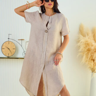 Royalfashion Rochie oversize pentru femei din in Linen