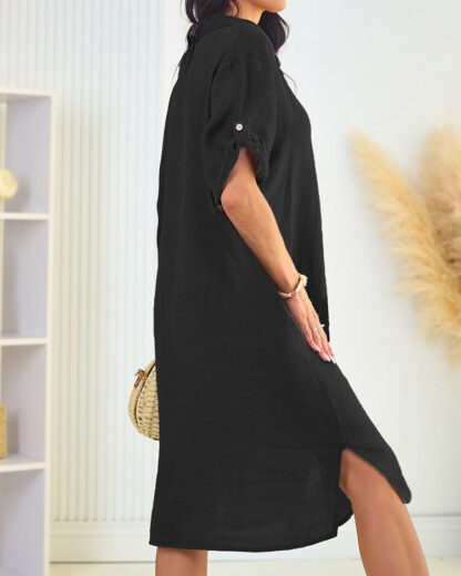 Royalfashion Rochie oversize de damă din in