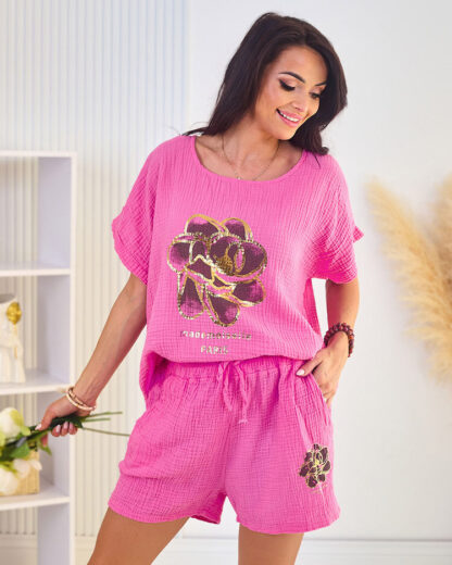 Royalfashion Set de damă din bumbac cu imprimeu