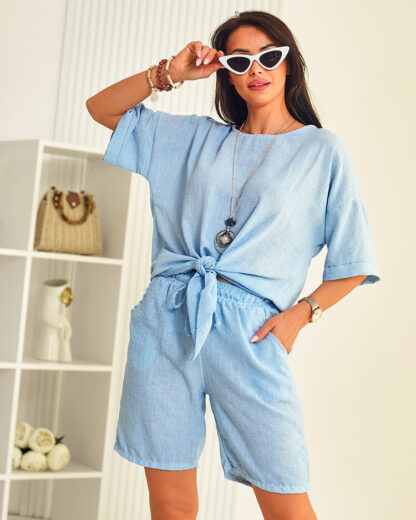 Royalfashion Set oversize pentru femei din bumbac și in